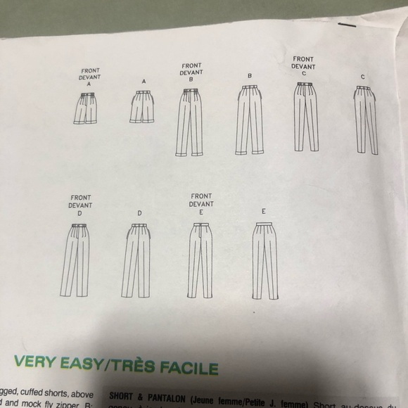 Vintage 90s Vogue 2946 Pattern Basic Design Misses Pants and shorts-14.16.18 - Picture 5 of 7